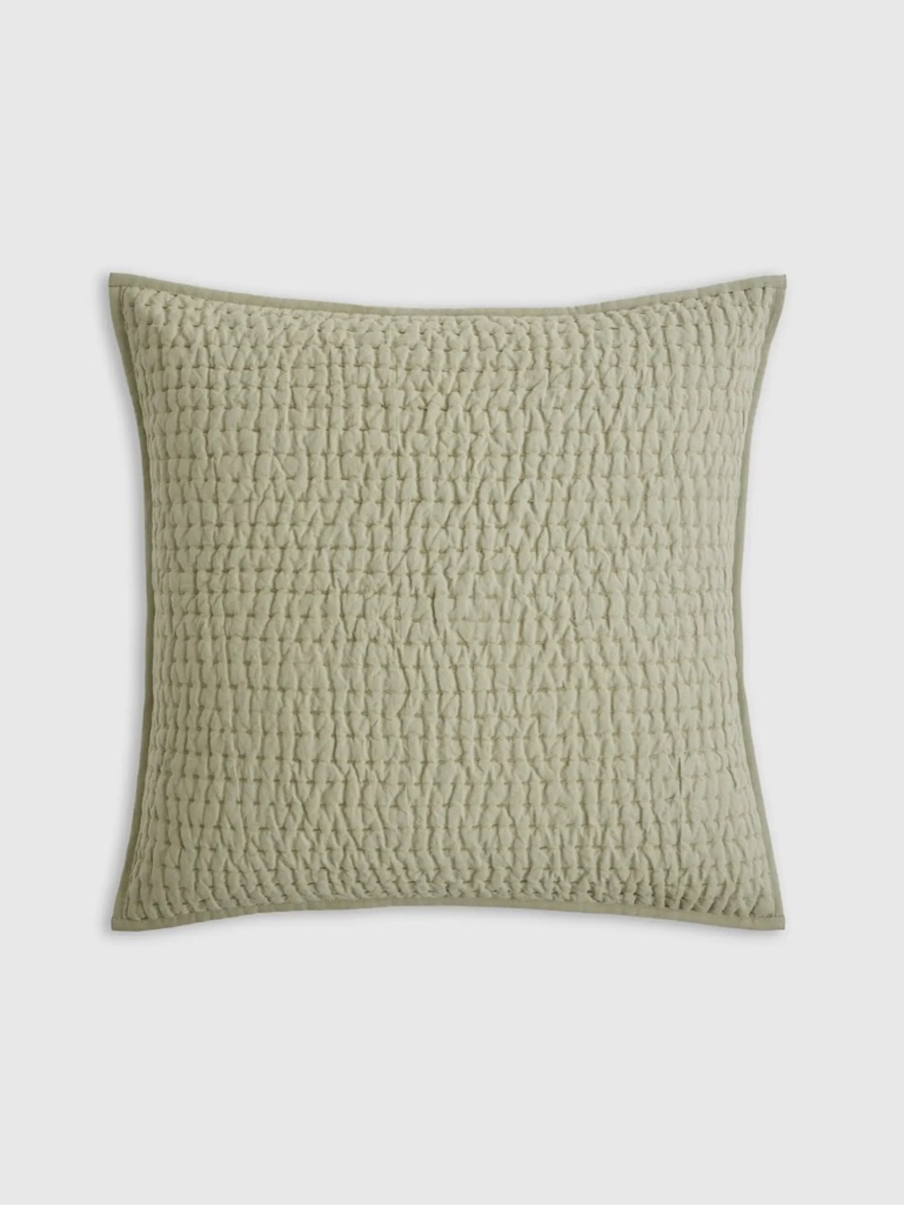 QUINCE European Linen Cotton Stitch Quilted Euro Sham Willowleaf 7557